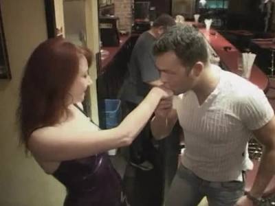 Redhead Picked Up and Slammed in a Gentlemen's Club